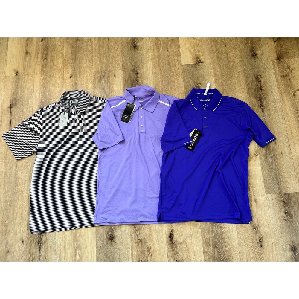 NWT Men’s Golf Polo Lot of 3 Medium Adidas Climachill Ashworth